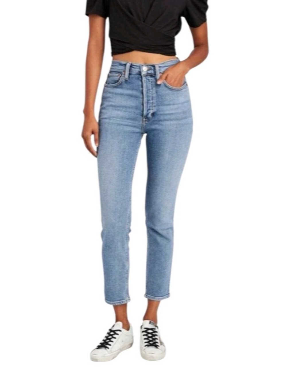 Re/Done High-Rise Skinny Ankle Jeans